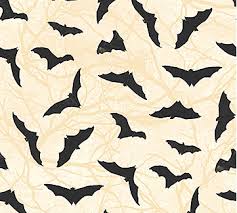 Hallow's Eve - cream black bats (33338)