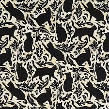 Hallow's Eve - cream black damask (33340)
