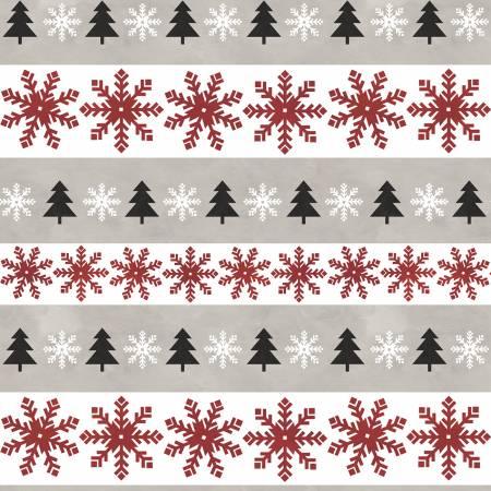 Hello Winter Flannel Stripes Taupe (30567)