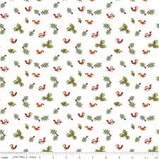 Jingle Bells Holly Birds White (33721)