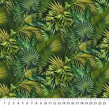 Jungle Queen Tropical Leaves Green (32706)