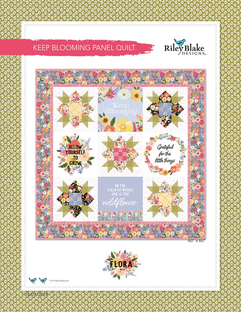Keep Blooming Panel Quilt 60"x60"