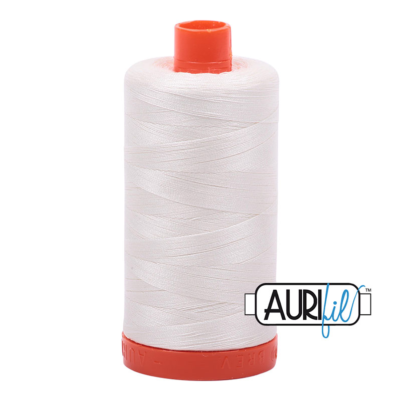 Aurifil Mako Cotton Thread Solid 50wt 1422yds Chalk (33759)