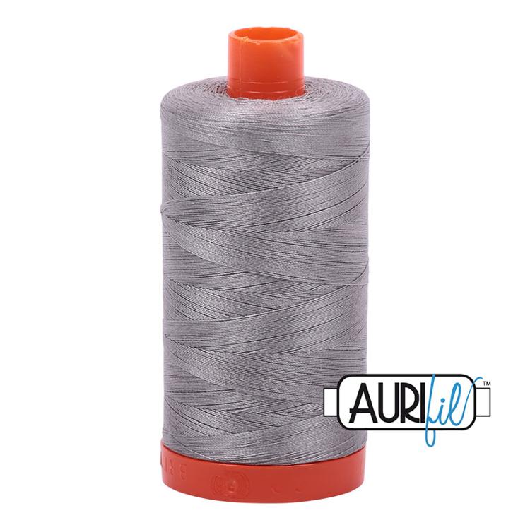 Aurifil Mako Cotton Thread Solid 50wt 1422yds Stainless Steel (33804)