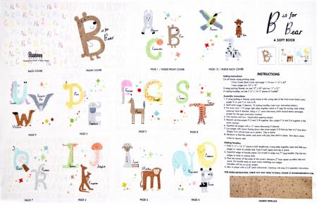 Multi B Is For Bear Cuddle Soft Book Panel  (33582)