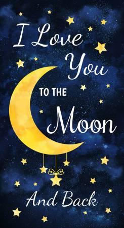 Navy I Love You to the Moon & Back Panel 24in #112