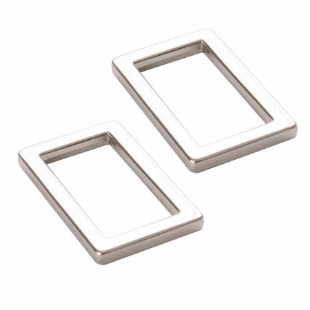 Rectangle Ring Flat 1in Nickel Set of Two (34126)