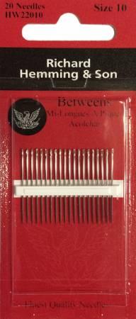 Richard Hemming Between / Quilting Needles Size 10 20ct