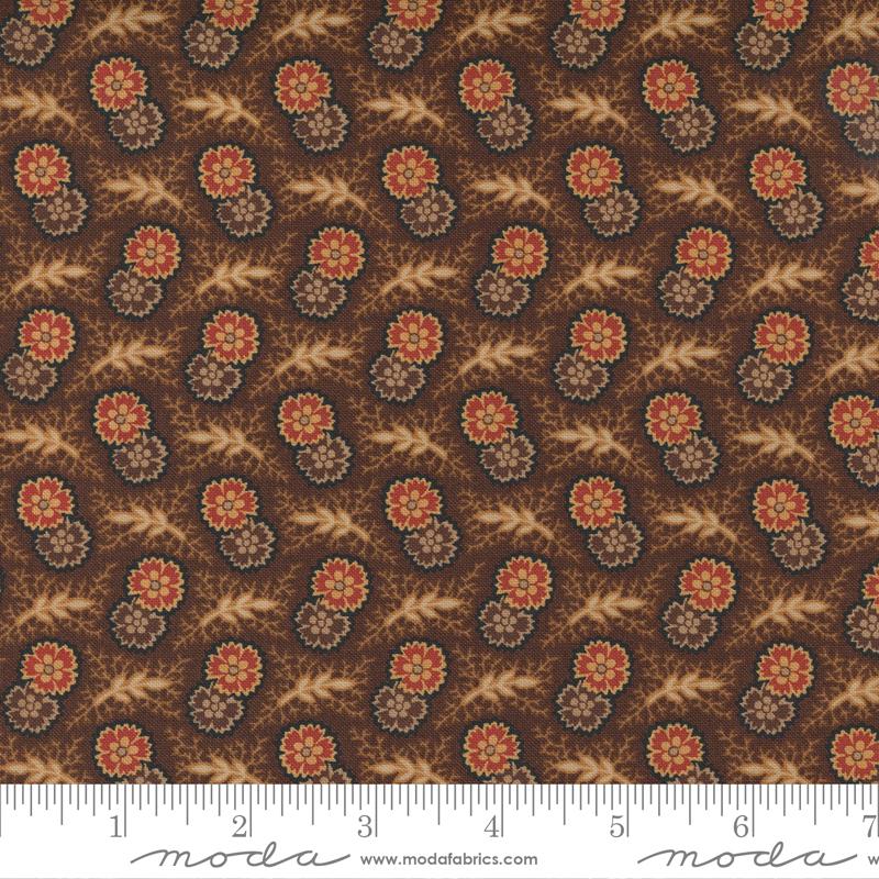 Rose Fleur And Fern Dark Brown (29929)