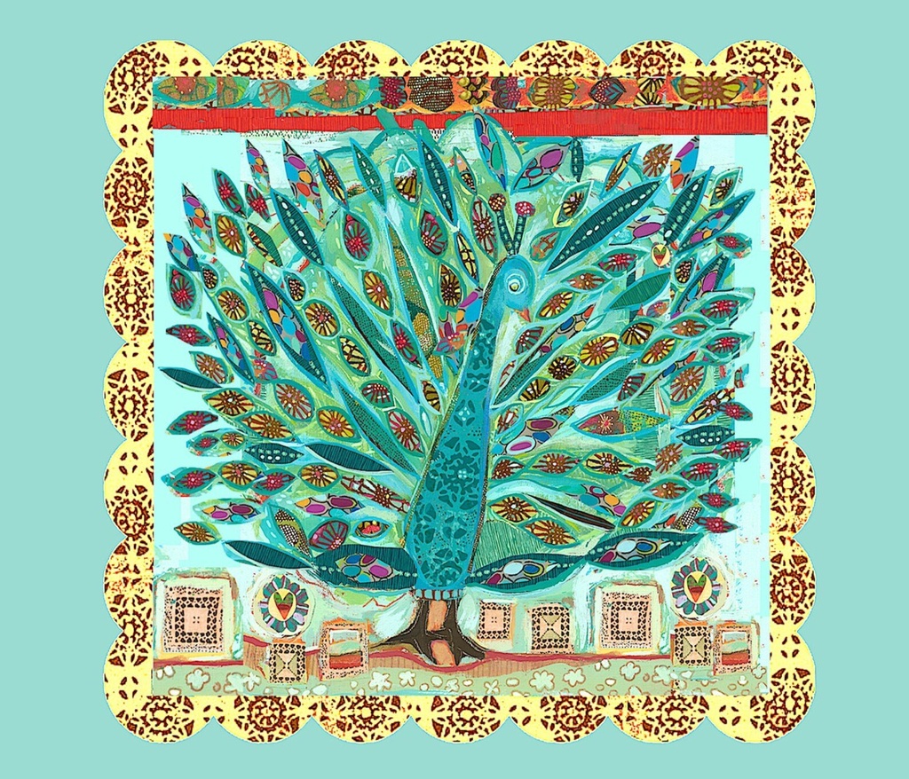 Serious Whimsey - Peacock Block 18"x18" (34261) #24