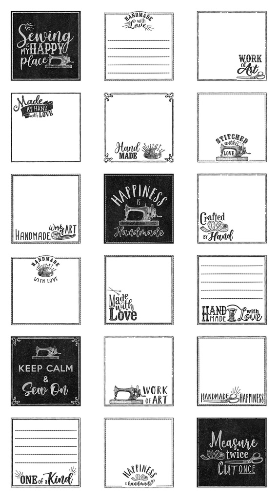 SEWING IS MY HAPPY PLACE Label Panel 24218-10 #114