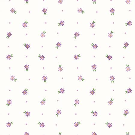Strength In Lavender Ditsy White (32053)