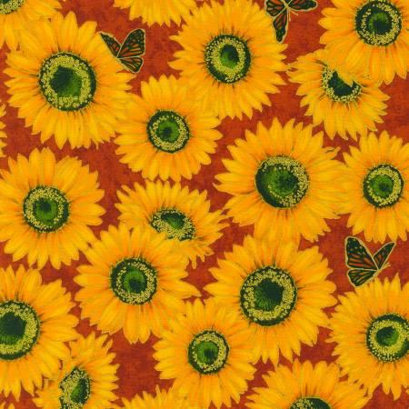 Sunflowers Terracotta w/Metallic (30628)