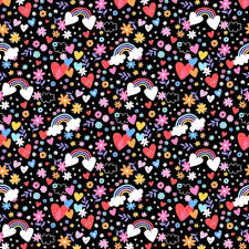 Black Hearts & Rainbows Flannel (34291)