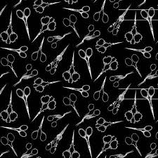 Black Tossed Fancy Sewing Scissors (34135)