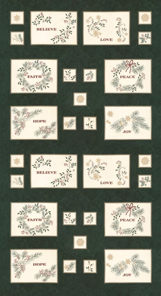 Warm Winter Wishes Panel Green #54