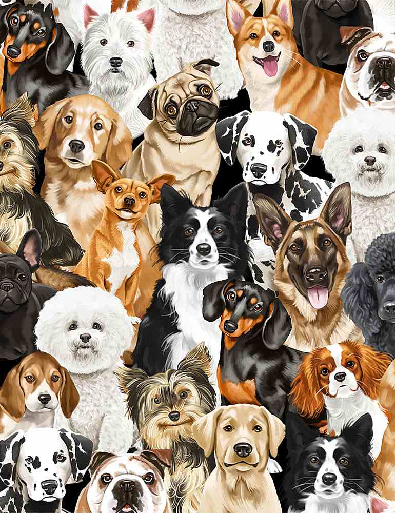 Happiness has Paws - PACKED REALISTIC DOGS (34662)