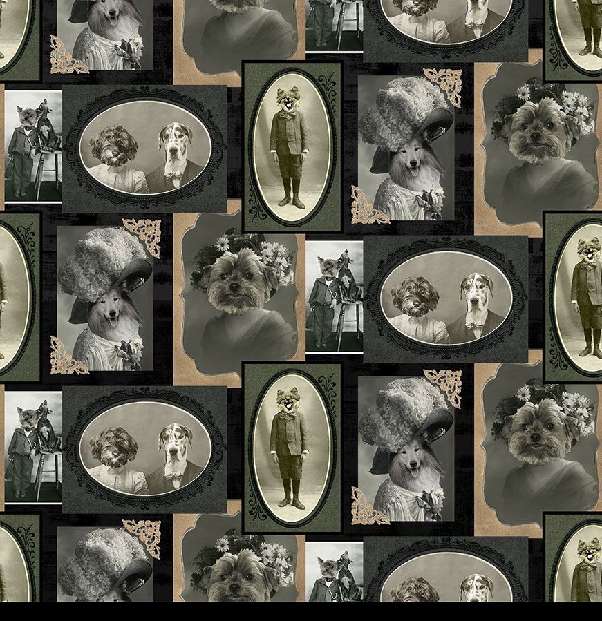 Happiness has Paws - DOG VINTAGE PORTRAIT (34665)