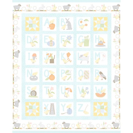 Little Chicks Flannel - Aqua Panel 36"x44" (35059)