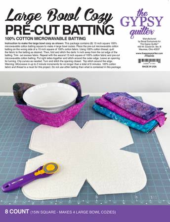 Large Bowl Cozy Pre-Cut Batting 8ct (35206)