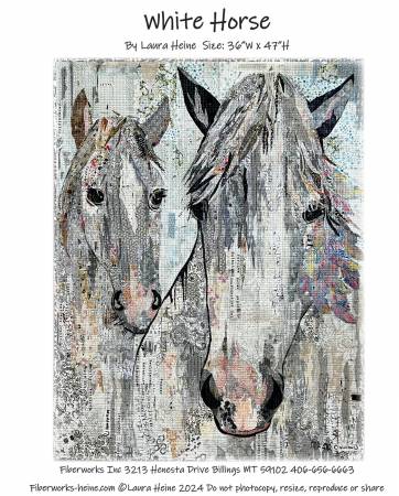 White Horse Collage Pattern by Laura Heine (35501)