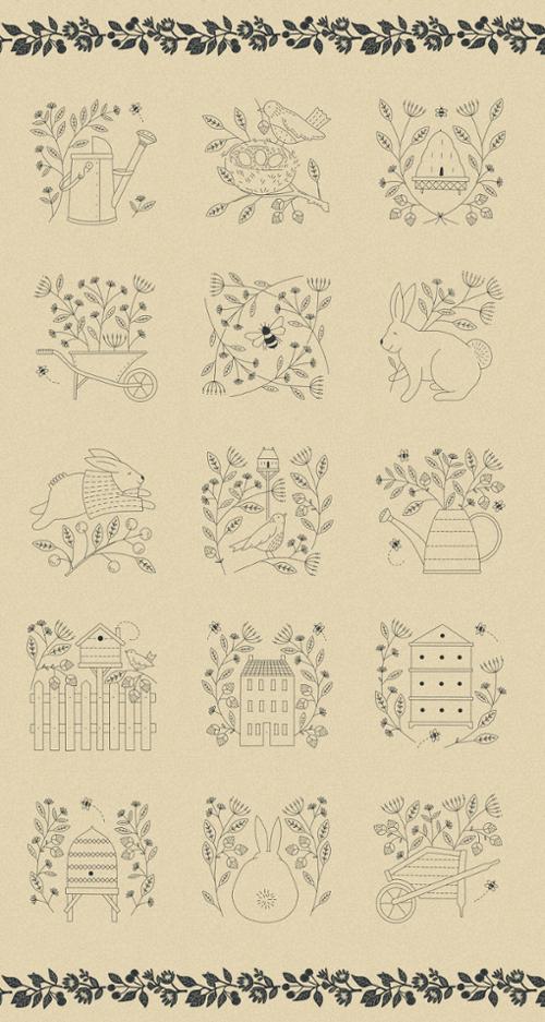 Bloom & Grow Linen panel 7055 11 (35754)