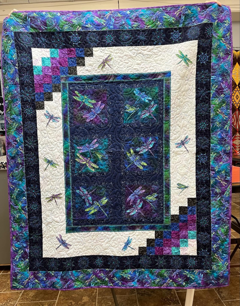 Year of the Dragonfly finished quilt 54 x 66 (36224)
