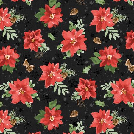 Cardinal Celebration Black Red Tossed Poinsettias (36264)