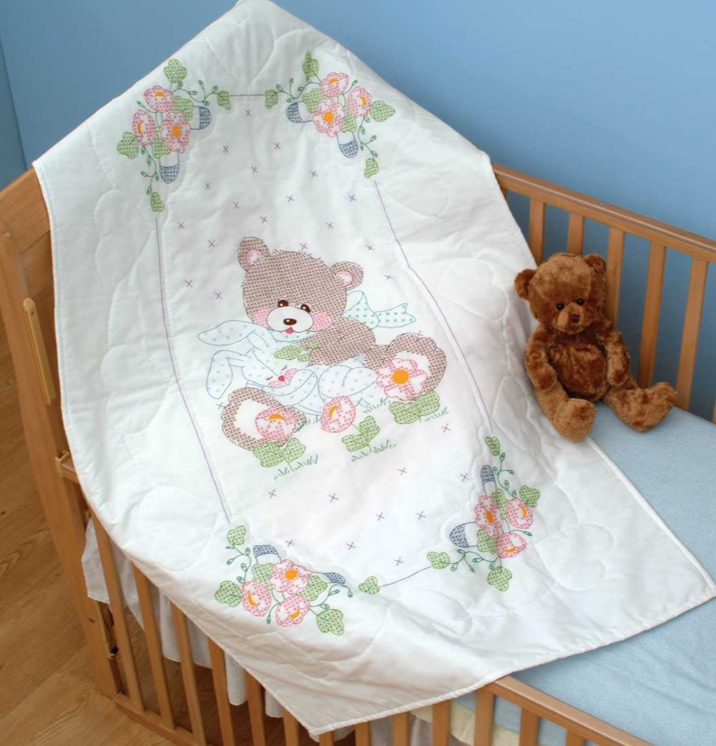 Jack Dempsey Bear & Bunny Quilt top #4060-43 40"x60" (36272)