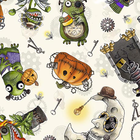 Steampunk Halloween 3 Character Toss White (36289)
