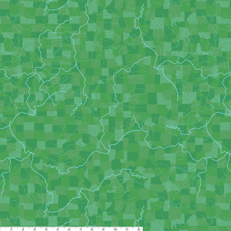 2025 Missouri Shop Hop Flowing Rivers Green (36475)