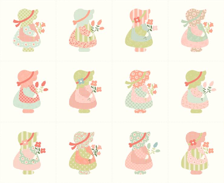 Sunbonnet - Panel (1yd=12 blocks) 31770 11 (36554)#134