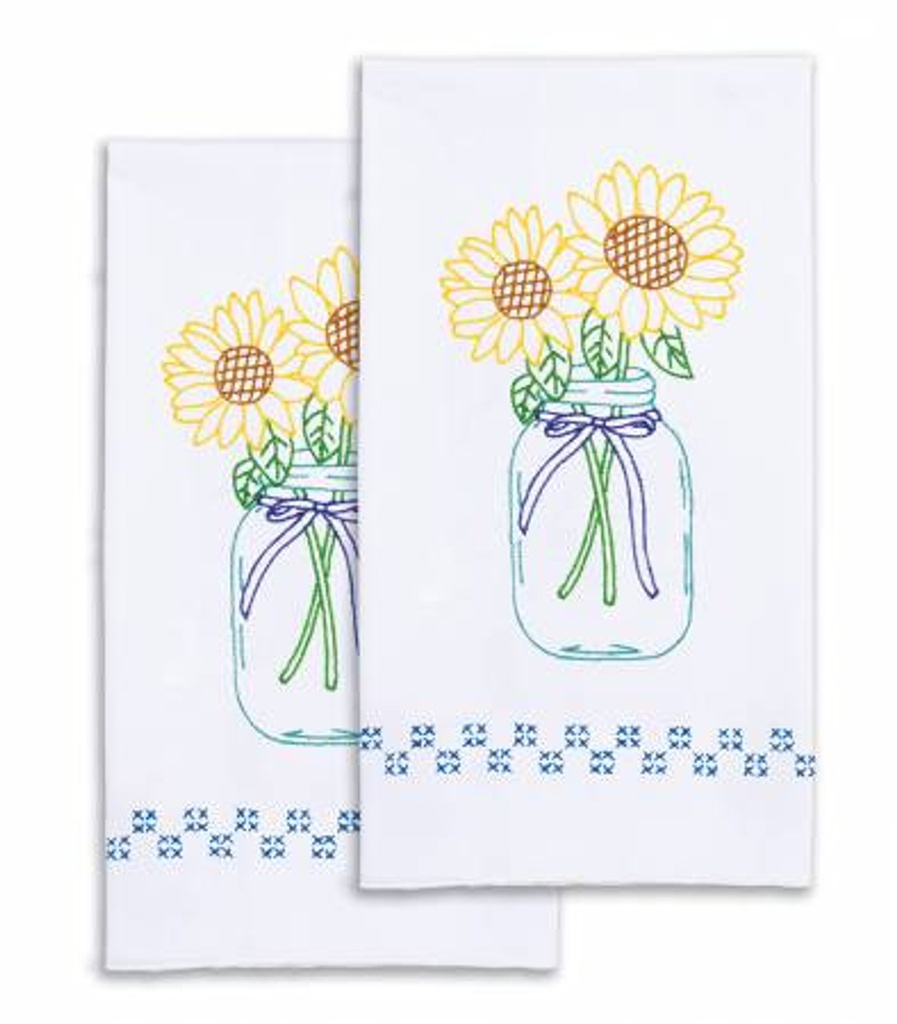 Sunflowers Hand Towels - 17in x 28in - 320-716 - Jack Dempsey (36623)