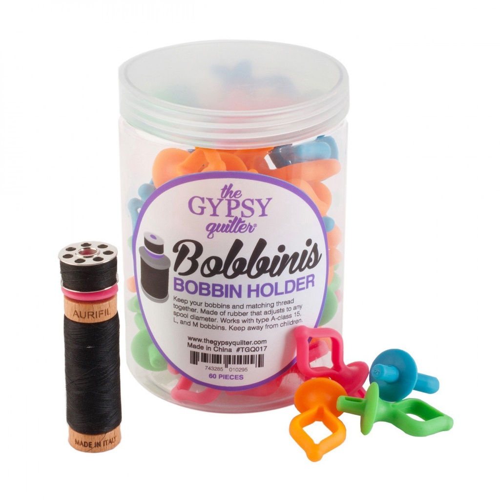 The Gypsy Quilter Bobbini Bobbin Holders jar 60 pc (36632)