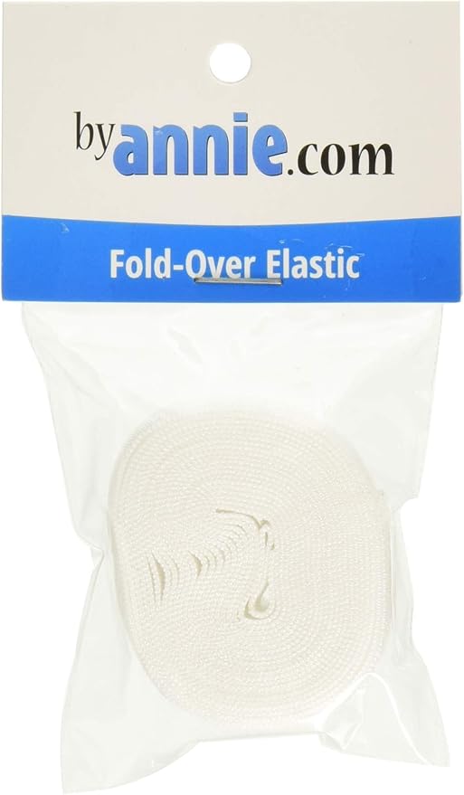 By Annie 3/4" X 2 Yd. Fold-Over Elastic, White (36818)