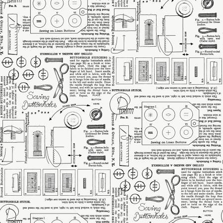 Sew America Sewing Notes Off White (36826)