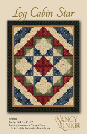 Log Cabin Star Quilt Pattern | Nancy Rink Designs (36878)