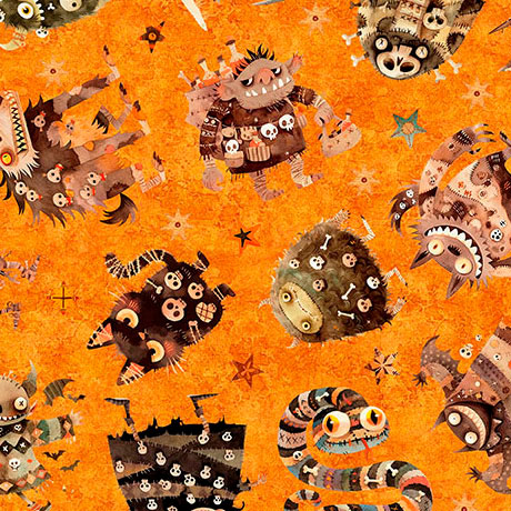 A HAUNTING WE WILL GO HALLOWEEN MONSTER TOSS ORANGE (36920)
