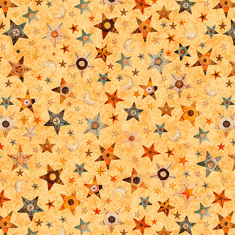 A HAUNTING WE WILL GO STARS & MOONS LIGHT ORANGE (36923)