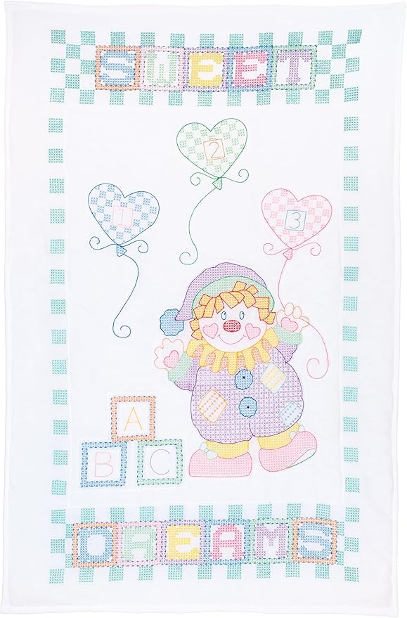 ack Dempsey Sweet Dreams Clown Quilt Crib Top #4060108 40"x60"  (36949)