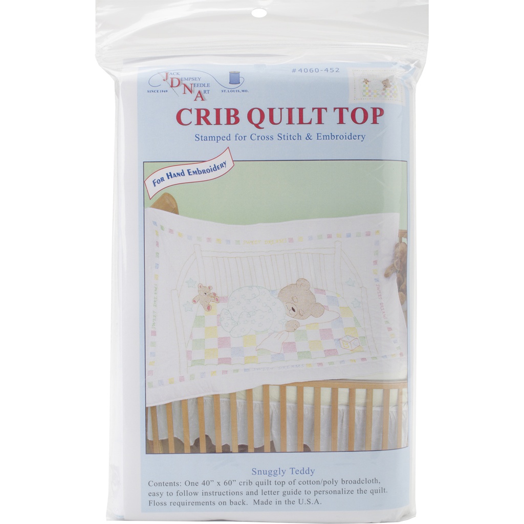 Jack Dempsey Snuggly Teddy Crib Quilt Top #4060-452 40"x60" (36950)