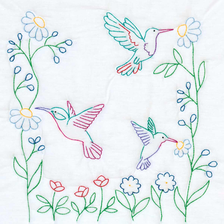 Jack Dempsey Hummingbirds 18" Quilt Blocks 6-pk #732-968 (36952)
