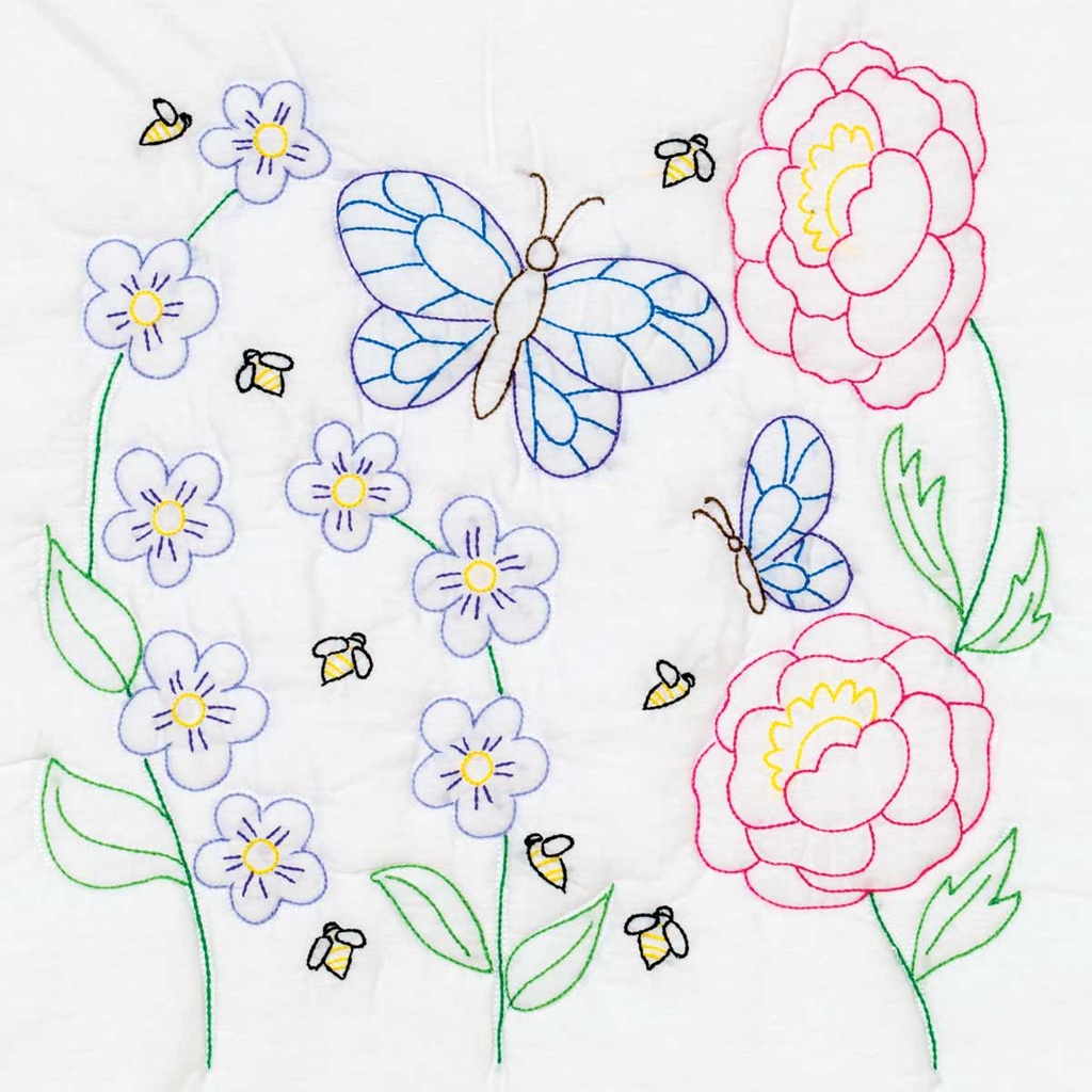 Jack Dempsey Flowers & Butterflies 18" Quilt Blocks #732-790 (36954)