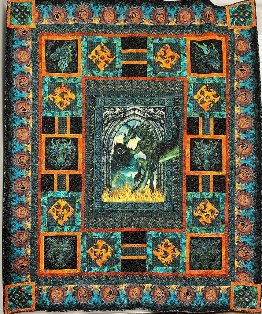 Dragons - Emerald Reign Finished Quilt 89.5 x 107.5 (36969)