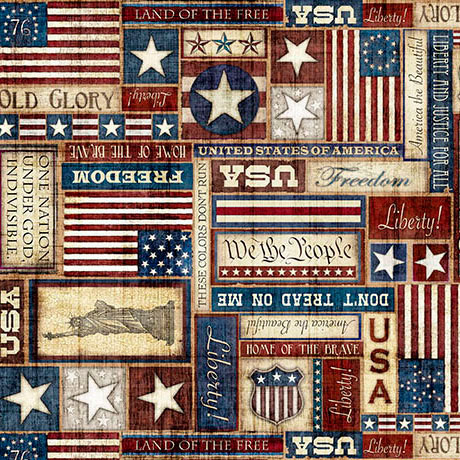 AMERICAN HERITAGE - Americana Text red/cream (37111)