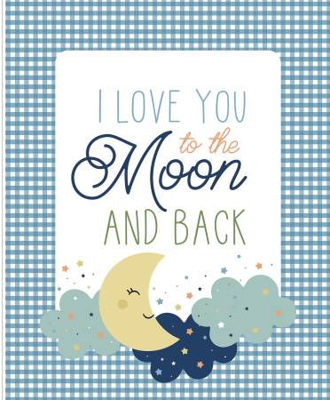 Love You to the Moon Blue Panel 35 1/2in x 43 1/2in  (37140) #110