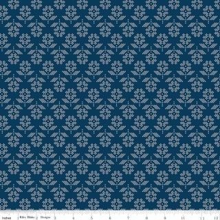 Denim & Daisy Flowers Oxford Blue by Lori Holt C18131 (37185)
