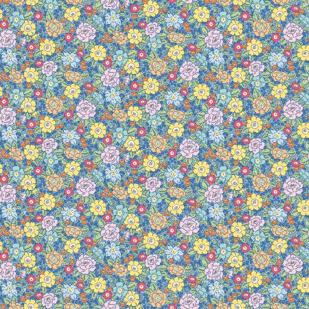 Traditional 30's Floral C18246 Blue (37221)