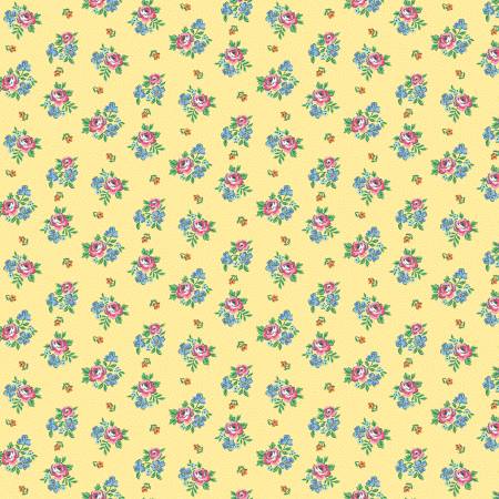 Traditional 30's Scattered Floral C18248 Yellow (37226)