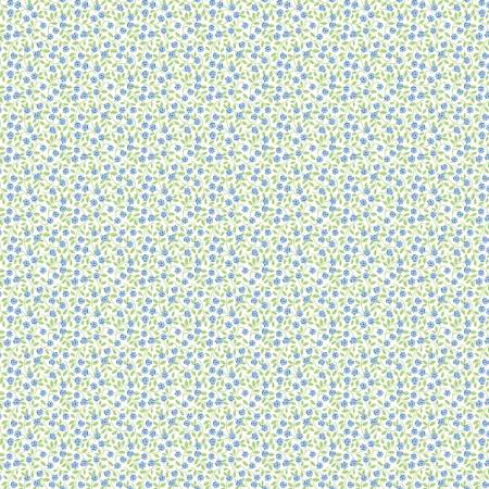 Traditional 30's Flowers C18242 Blue (37234)